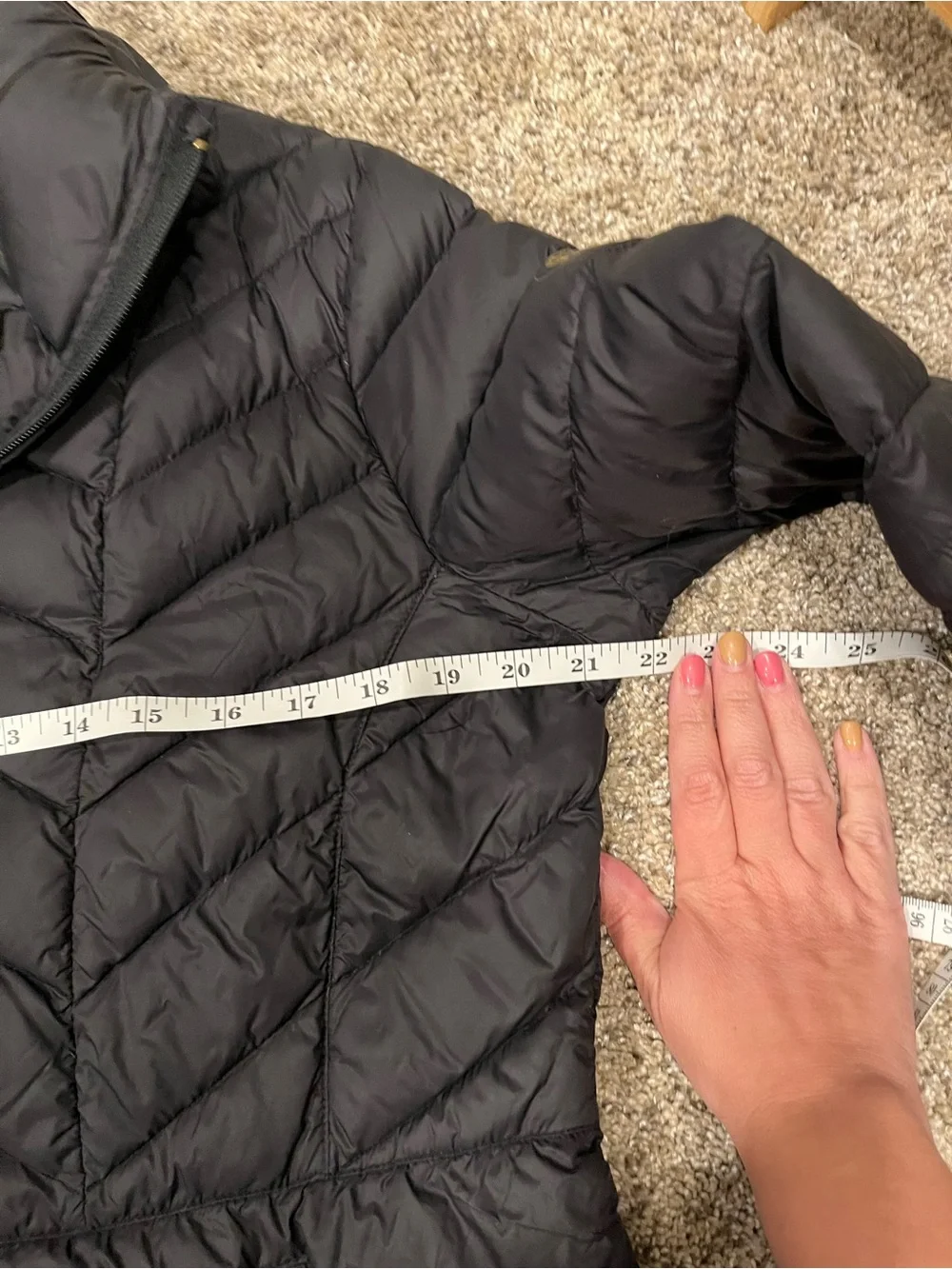 Michael Kors Black Packable Down Jacket with Gold Logo